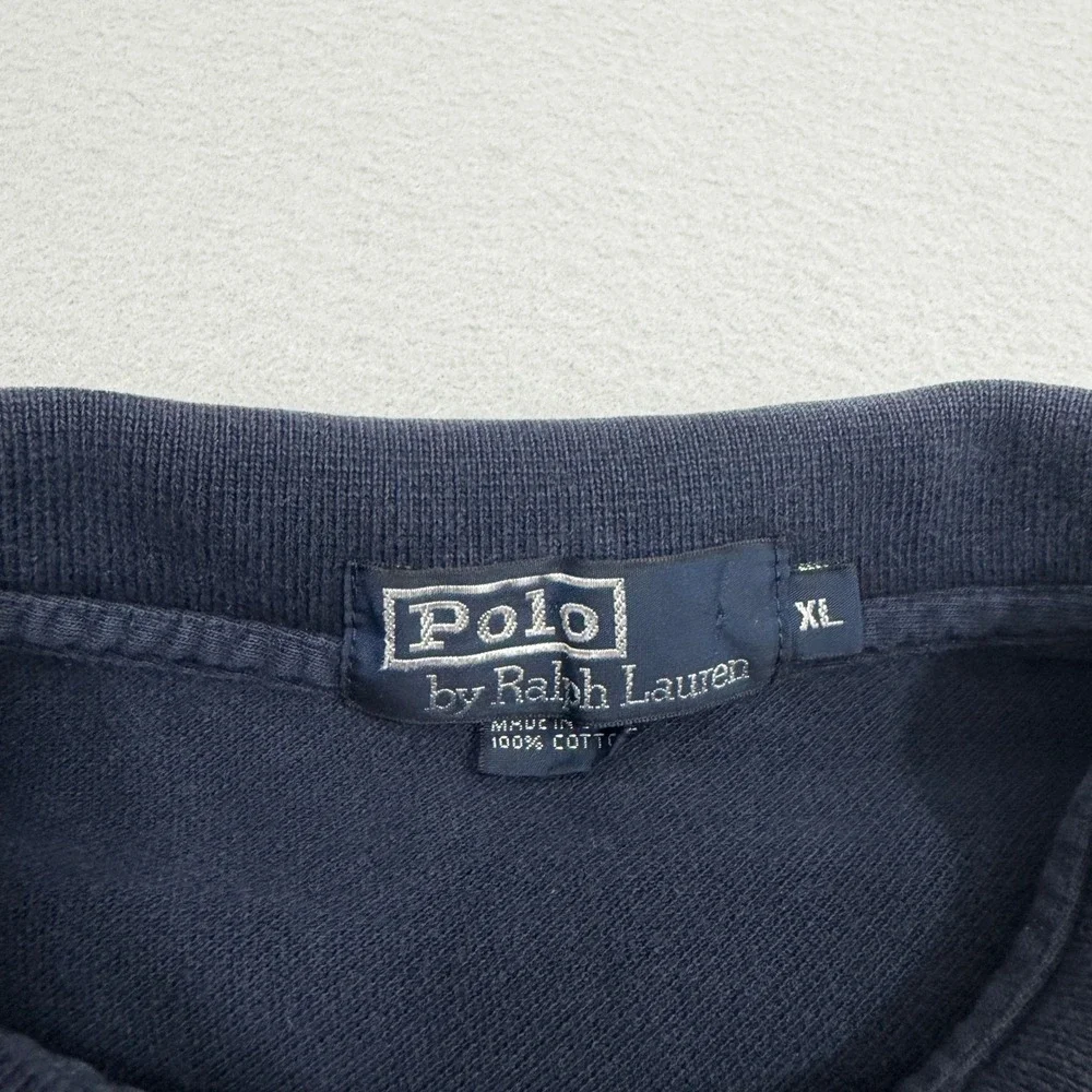 Vintage Polo Ralph Lauren Polo Men's XL Navy Blue Short Sleeve Pony Logo Preppy